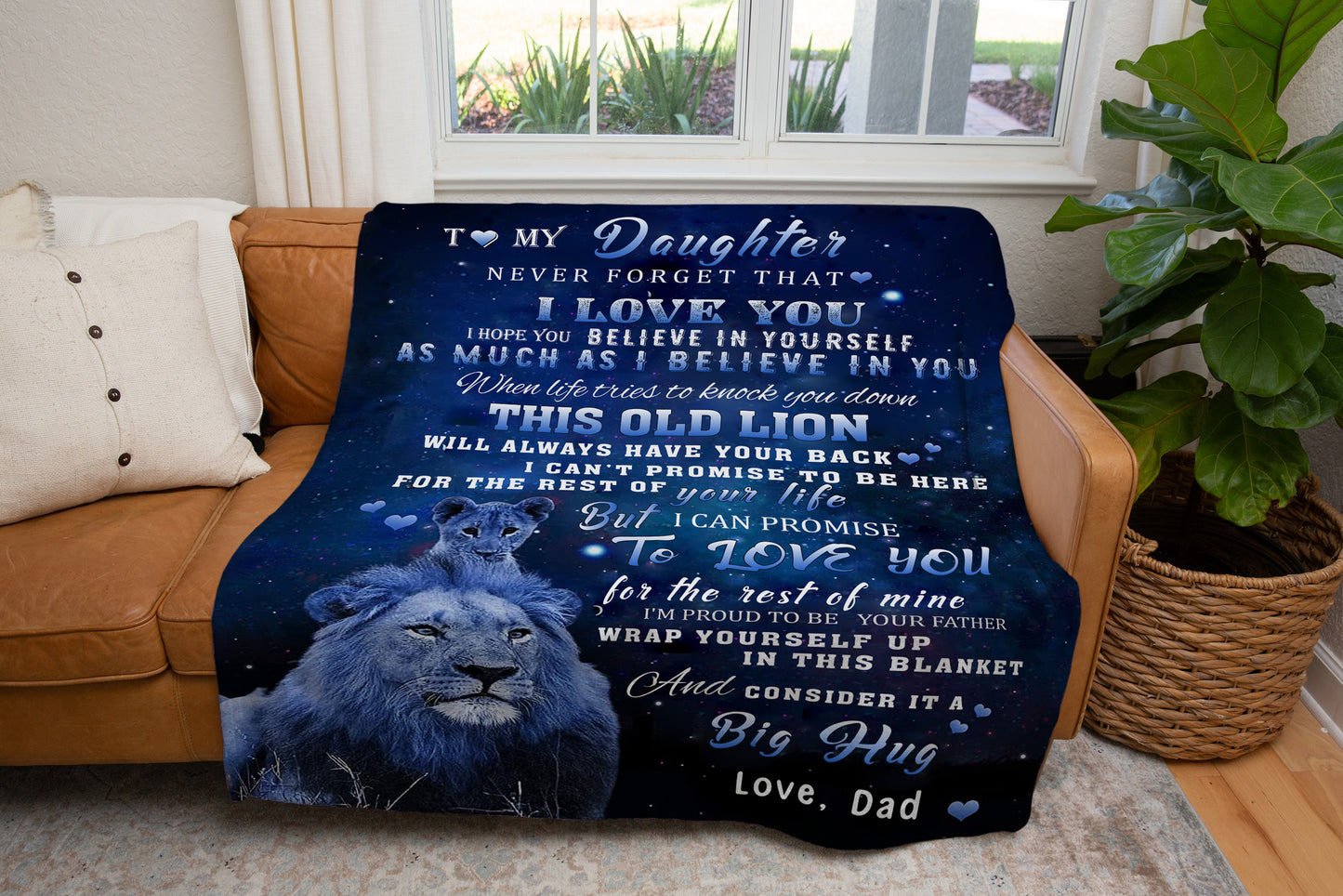 To My Daughter | This Old Lion Blanket | (All Sizes)