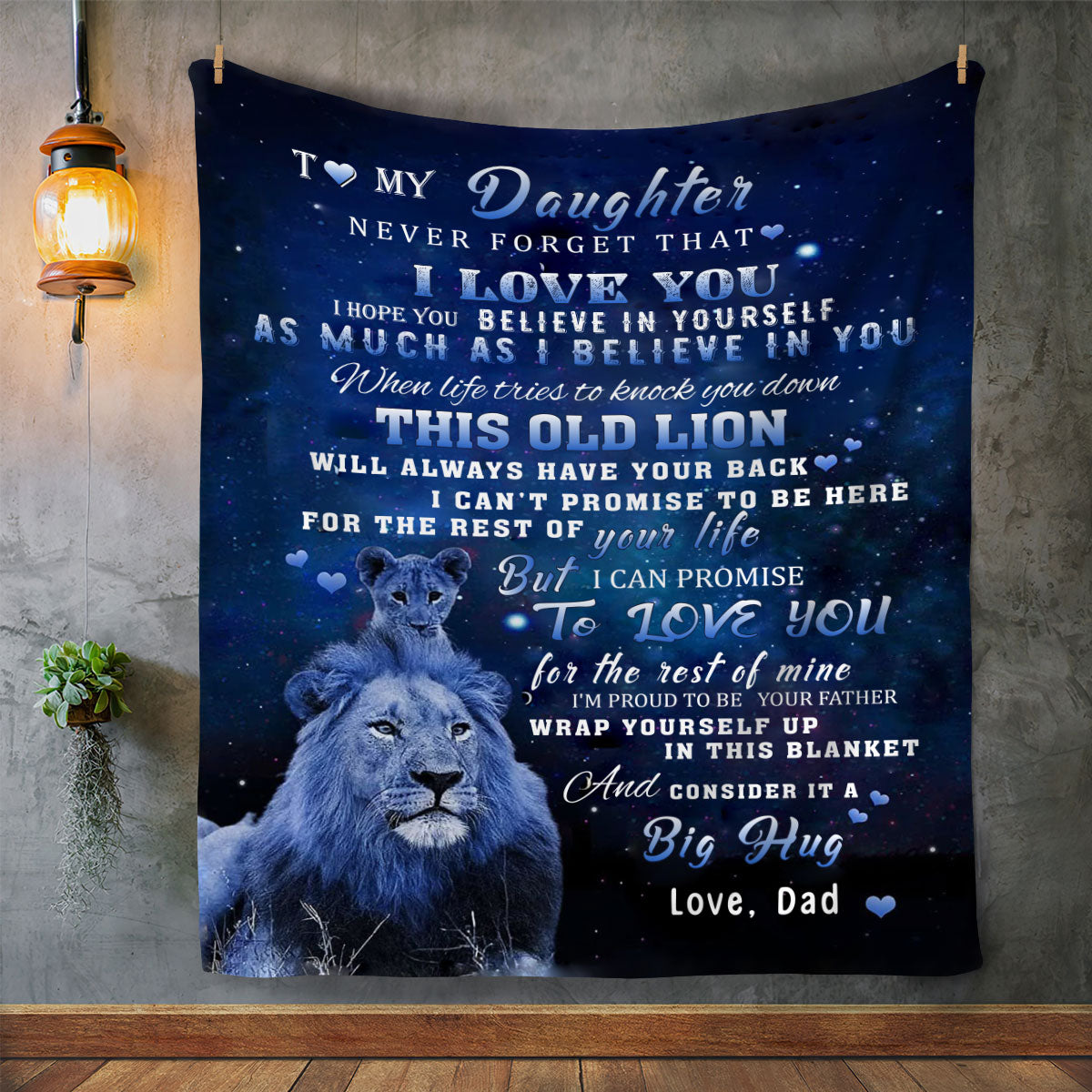 To My Daughter | This Old Lion Blanket | (All Sizes)
