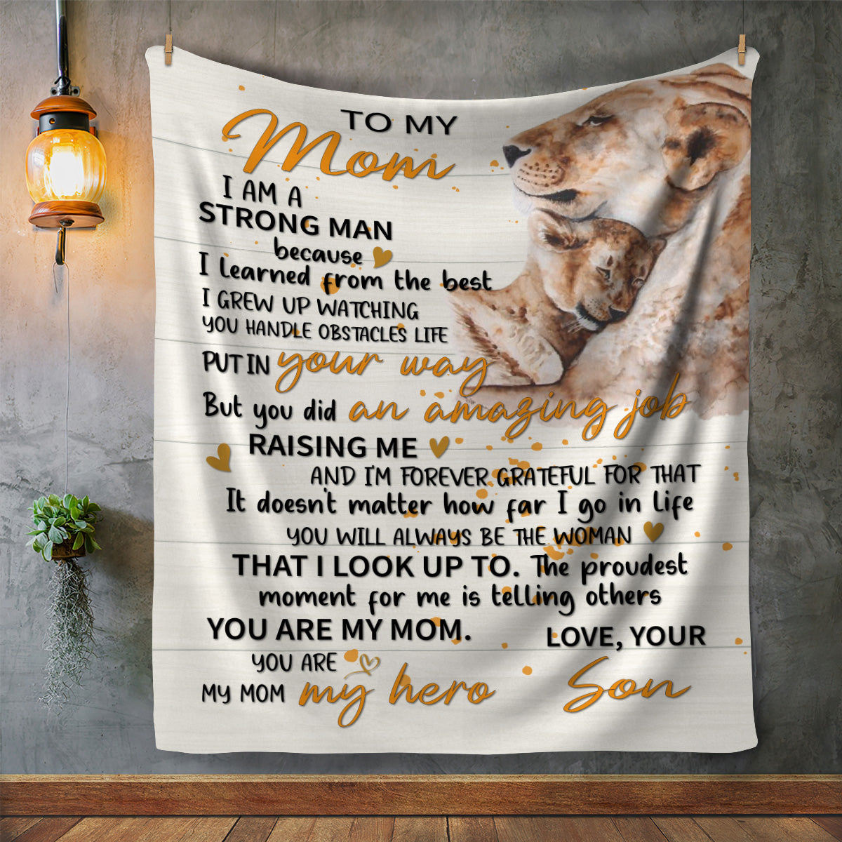 To My Mom | I Am Because of You | Love your Son | Blanket (All Sizes)