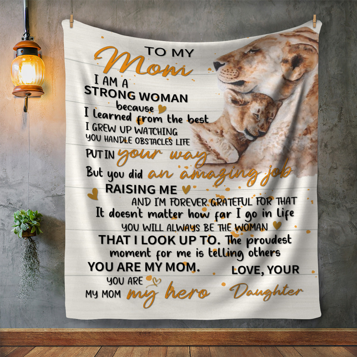 To My Mom | I Am Because of You | Love your Daughter | Blanket (All Sizes)