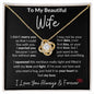 To My Beautiful Wife Necklace | I Can't Live Without You | Love Knot Necklace