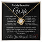 To My Beautiful Wife Necklace - I Can't Live Without You Love Knot Necklace