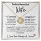 To My Beautiful Wife Necklace | I Can't Live Without You Love | Knot Necklace