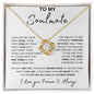 To My Soulmate Necklace, Valentine Gift For Her, Gift For Soulmate, Gift For Her
