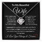 To My Beautiful Wife Necklace - I Can't Live Without You Love Knot Necklace
