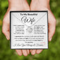 To My Beautiful Wife Necklace | I Can't Live Without You Love Knot Necklace