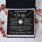 To My Beautiful Wife Necklace - I Can't Live Without You Love Knot Necklace
