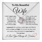 To My Beautiful Wife Necklace | I Can't Live Without You Love Knot Necklace