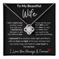 To My Beautiful Wife Necklace | I Can't Live Without You | Love Knot Necklace