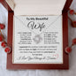 To My Beautiful Wife Necklace | I Can't Live Without You Love Knot Necklace