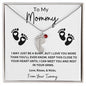 Engraved Baby Feet with Birthstone Necklace for Mom