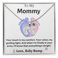 Engraved Baby Feet with Birthstone Necklace for Mom-To-Be