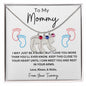 Engraved Pink & Blue Baby Feet with Birthstone Necklace for Mom