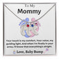 Engraved Baby Feet with Birthstone Necklace for Mom-To-Be