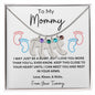 Engraved Pink & Blue Baby Feet with Birthstone Necklace for Mom