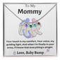 Engraved Baby Feet with Birthstone Necklace for Mom-To-Be