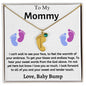 Engraved Blue & Pink Baby Feet with Birthstone Necklace for Mom
