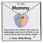 Engraved Baby Feet with Birthstone Necklace for Mom-To-Be
