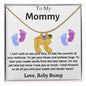 Engraved Blue & Pink Baby Feet with Birthstone Necklace for Mom