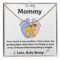 Engraved Baby Feet with Birthstone Necklace for Mom-To-Be