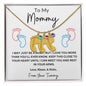 Engraved Pink & Blue Baby Feet with Birthstone Necklace for Mom