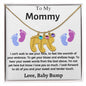 Engraved Blue & Pink Baby Feet with Birthstone Necklace for Mom