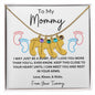 Engraved Pink & Blue Baby Feet with Birthstone Necklace for Mom