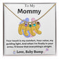 Engraved Baby Feet with Birthstone Necklace for Mom-To-Be