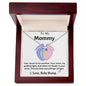 Engraved Baby Feet with Birthstone Necklace for Mom-To-Be