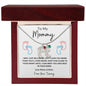 Engraved Pink & Blue Baby Feet with Birthstone Necklace for Mom