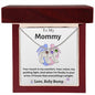 Engraved Baby Feet with Birthstone Necklace for Mom-To-Be
