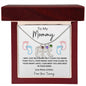 Engraved Pink & Blue Baby Feet with Birthstone Necklace for Mom