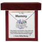 Engraved Baby Feet with Birthstone Necklace for Mom-To-Be
