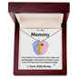 Engraved Baby Feet with Birthstone Necklace for Mom-To-Be