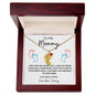 Engraved Pink & Blue Baby Feet with Birthstone Necklace for Mom