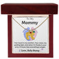 Engraved Baby Feet with Birthstone Necklace for Mom-To-Be