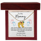 Engraved Pink & Blue Baby Feet with Birthstone Necklace for Mom