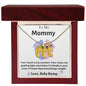 Engraved Baby Feet with Birthstone Necklace for Mom-To-Be