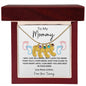 Engraved Pink & Blue Baby Feet with Birthstone Necklace for Mom