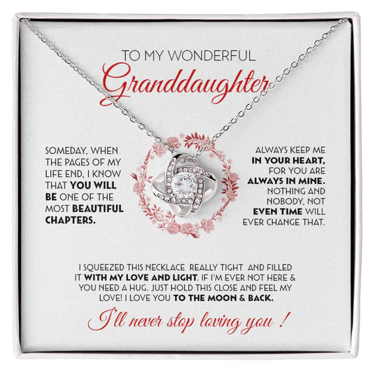 To My Wonderful Granddaughter | Love Knot Necklace