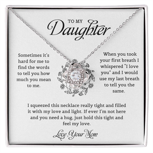 To My Daughter | Love Mom | Love Knot Necklace