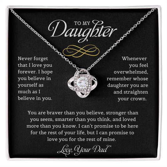 To My Daughter | Love Dad | Love Knot Necklace