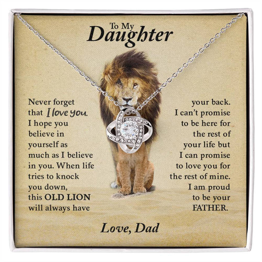To My Daughter From Dad - Love Knot Necklace