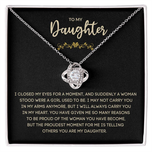 To My Daughter - Love Knot Necklace