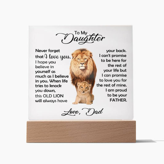 To My Daughter | Love, Dad | Acrylic Plaque