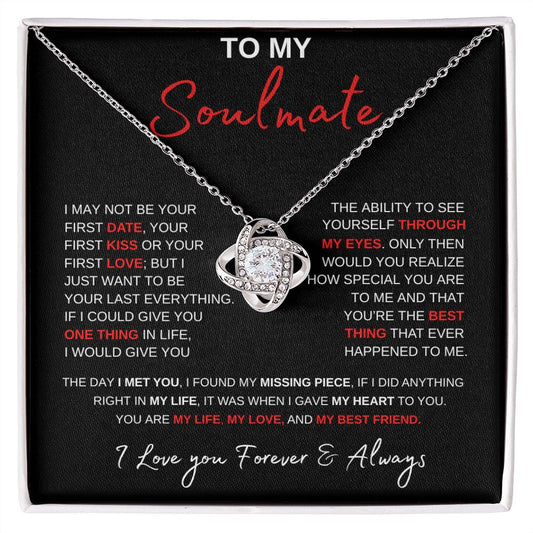 To My Soulmate Necklace | Valentines Gift For Her Birthday | Gift For Soulmate Wife
