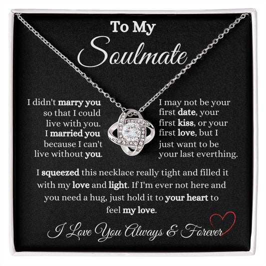 To My Soulmate | Wife Necklace Gift for Fiancée | Girlfriend Gifts for Her