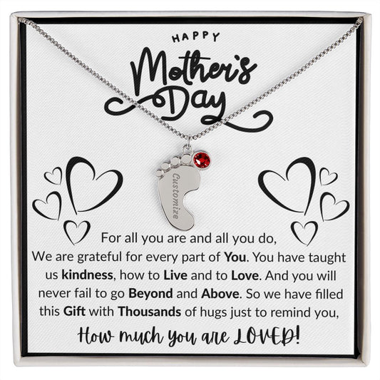 Happy Mother's Day | Personalized Baby Feet Necklace| Gifts for Mom